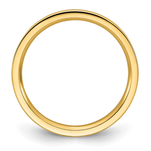 14k Yellow Gold 2mm Standard Weight Flat Comfort Fit Wedding Band Size 5.5