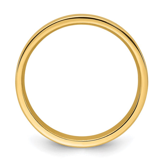 14k Yellow Gold 4mm Standard Weight Flat Comfort Fit Wedding Band Size 4.5