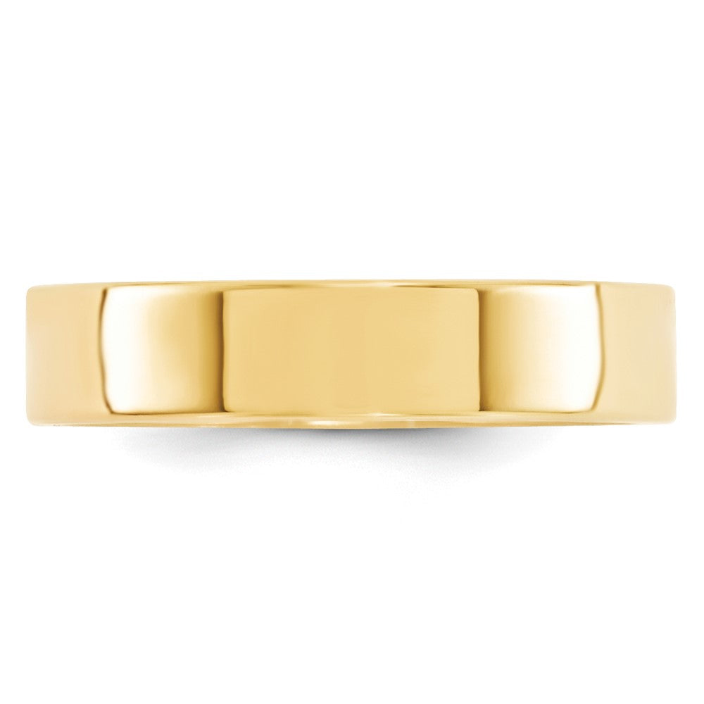 14k Yellow Gold 5mm Standard Weight Flat Comfort Fit Wedding Band Size 8.5