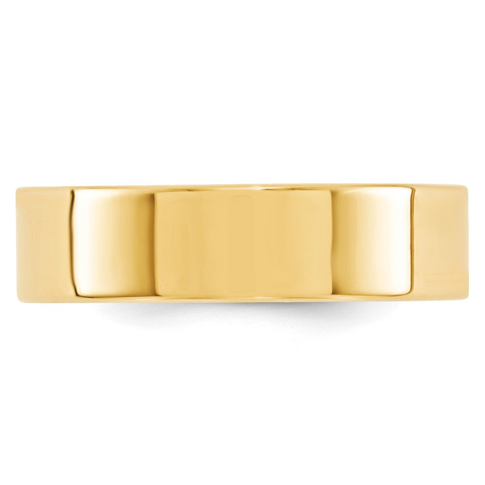 14k Yellow Gold 6mm Standard Weight Flat Comfort Fit Wedding Band Size 7
