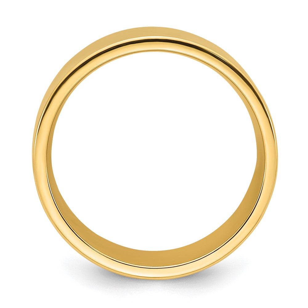 14k Yellow Gold 12mm Standard Weight Flat Comfort Fit Wedding Band Size 10.5
