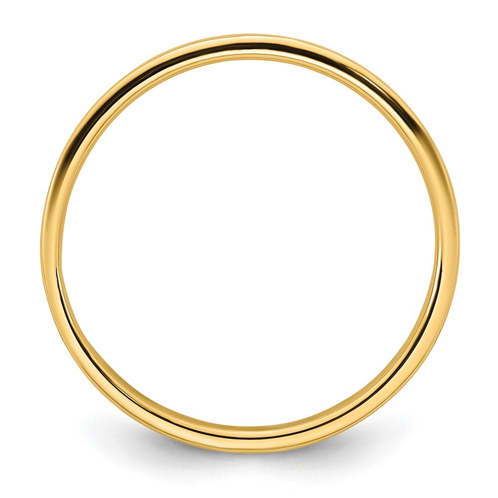 14k Yellow Gold 2mm Lightweight Flat Wedding Band Size 6