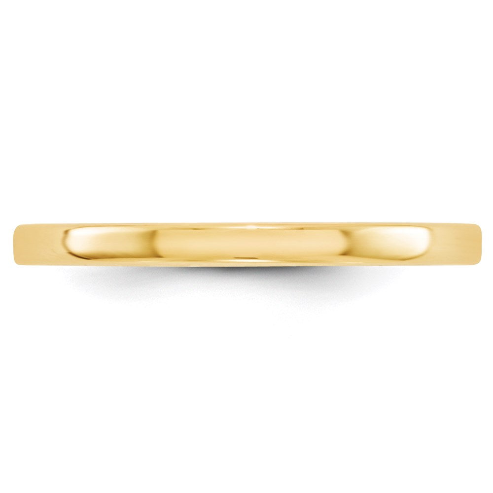 14k Yellow Gold 2mm Lightweight Flat Wedding Band Size 6