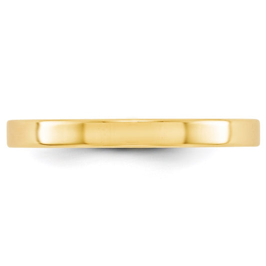 14k Yellow Gold 2.5mm Lightweight Flat Wedding Band Size 5