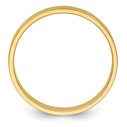 14k Yellow Gold 3mm Lightweight Flat Wedding Band Size 6.5