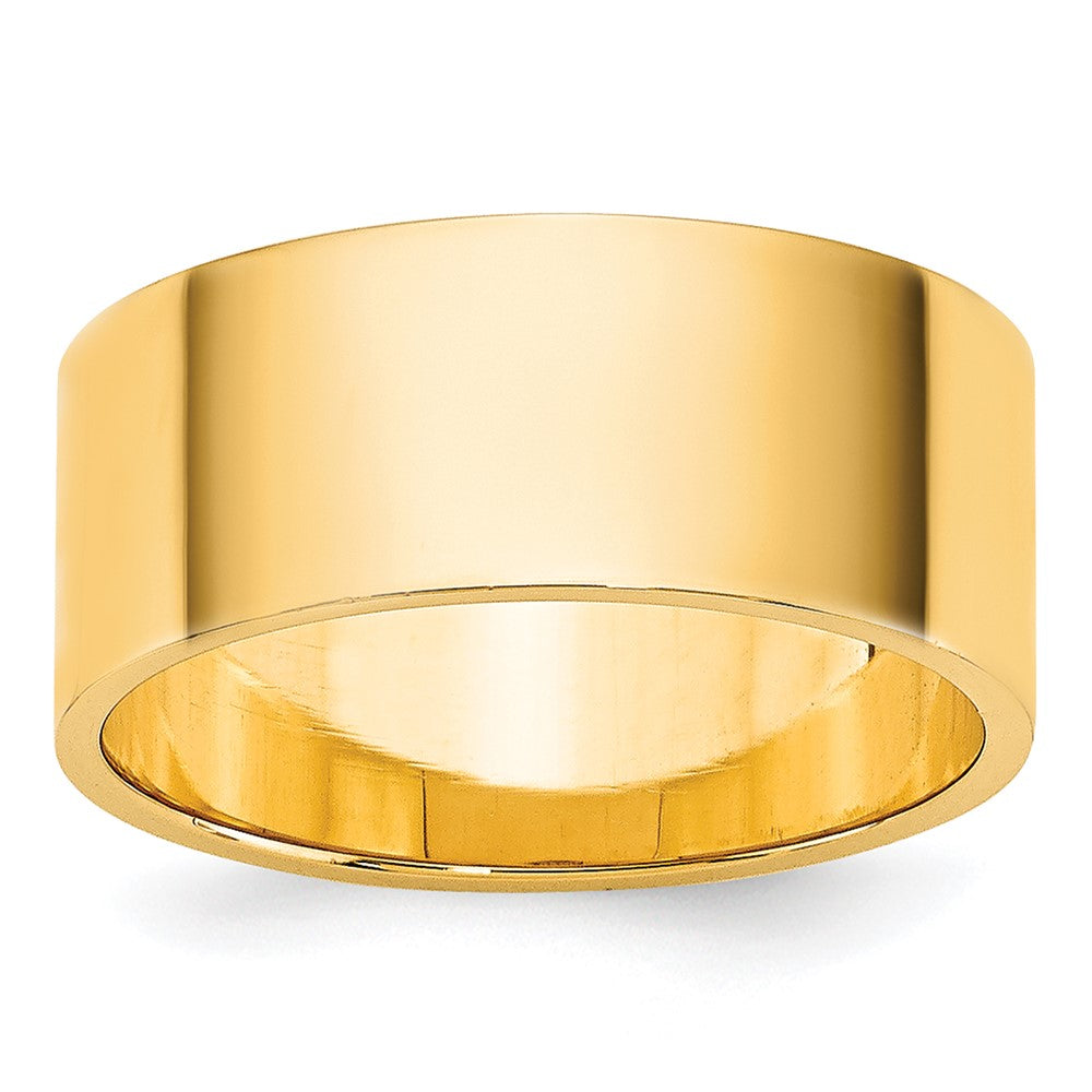 14k Yellow Gold 8mm Lightweight Flat Wedding Band Size 6.5