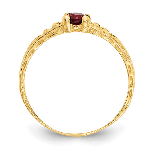 14k Madi K 3mm Garnet Birthstone Size 3 Baby / Childrens Ring