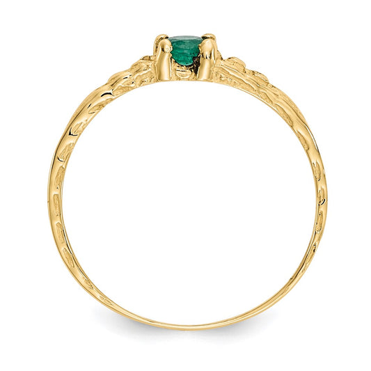 14k Madi K 3mm Emerald Birthstone Size 3 Baby / Childrens Ring
