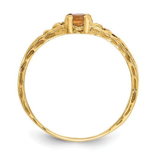 14k Madi K 3mm Citrine Birthstone Size 3 Baby / Childrens Ring