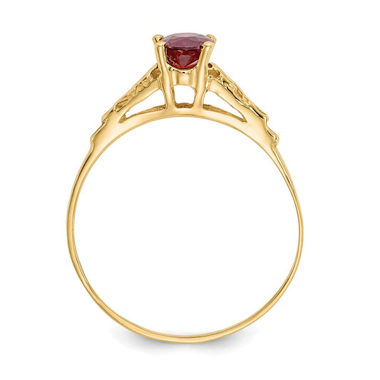 14k Madi K 6x4mm Oval Synthetic Garnet Birthstone Size 5 Ring