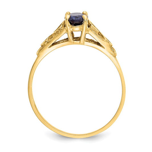 14k Madi K 6x4mm Oval Synthetic Sapphire Spinel Birthstone Size 5 Ring