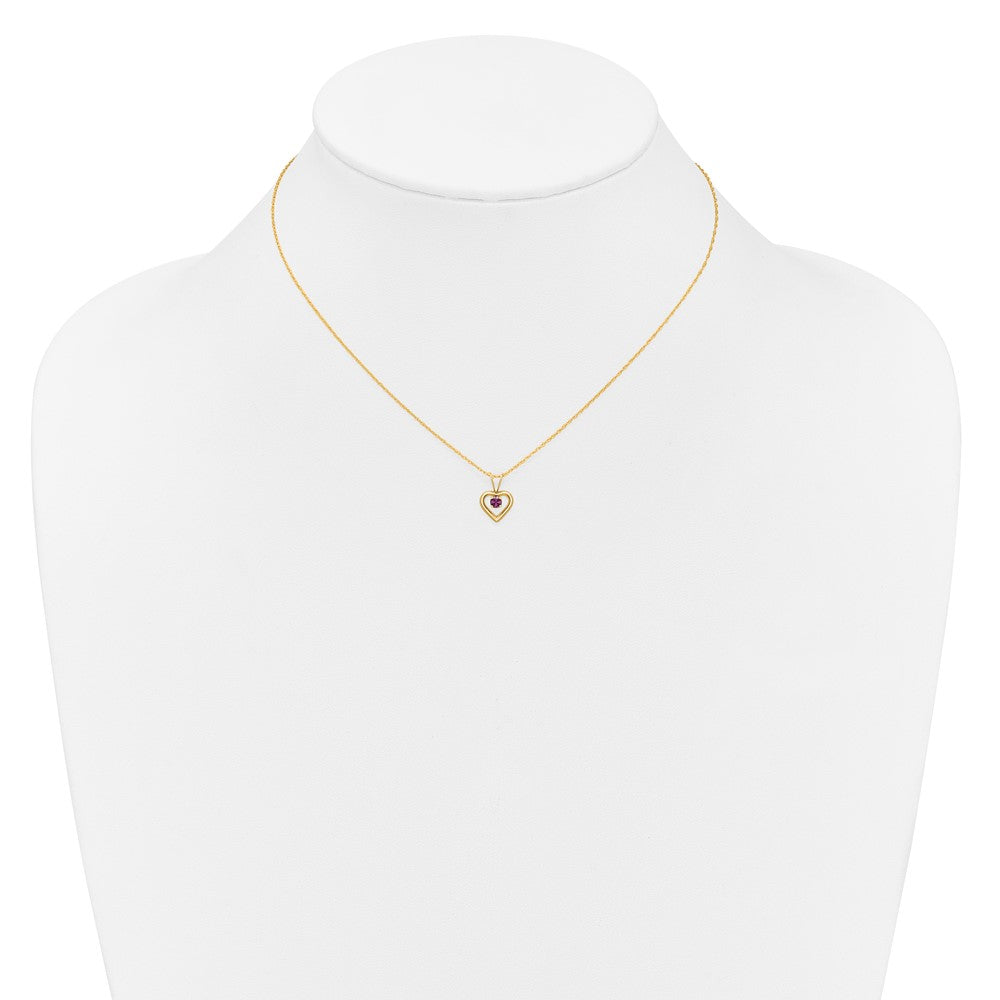 14k Madi K 3mm Rhodolite Garnet Heart Birthstone Necklace