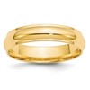 14k Yellow Gold 5mm Half Round with Edge Wedding Band Size 10