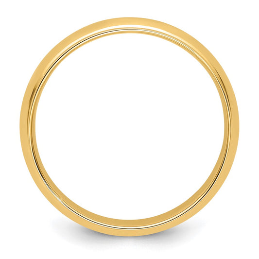 14k Yellow Gold 6mm Half Round with Edge Wedding Band Size 6.5
