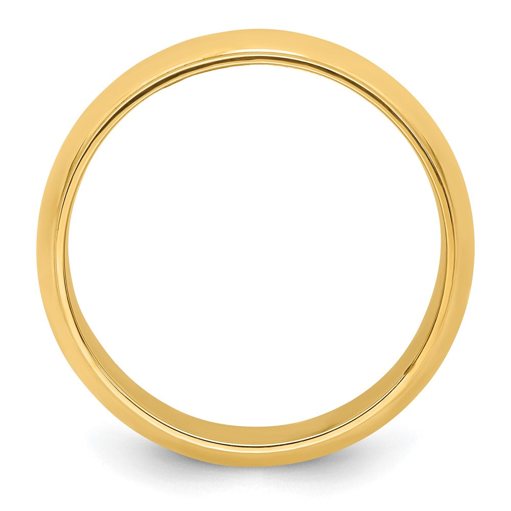 14k Yellow Gold 8mm Half Round with Edge Wedding Band Size 10