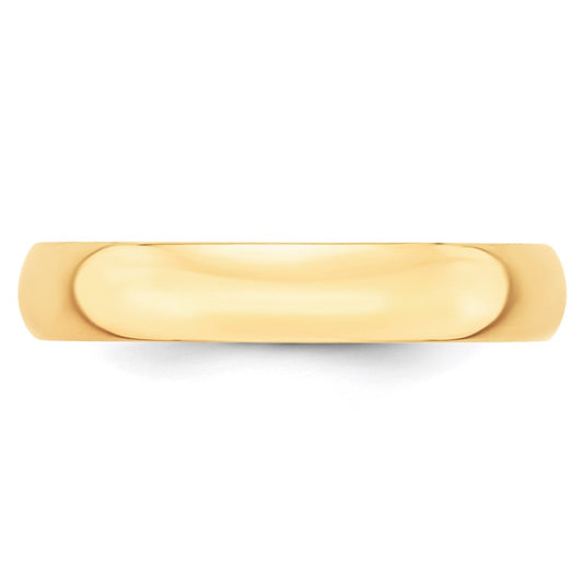 14k Yellow Gold 4mm Lightweight Half Round Wedding Band Size 7