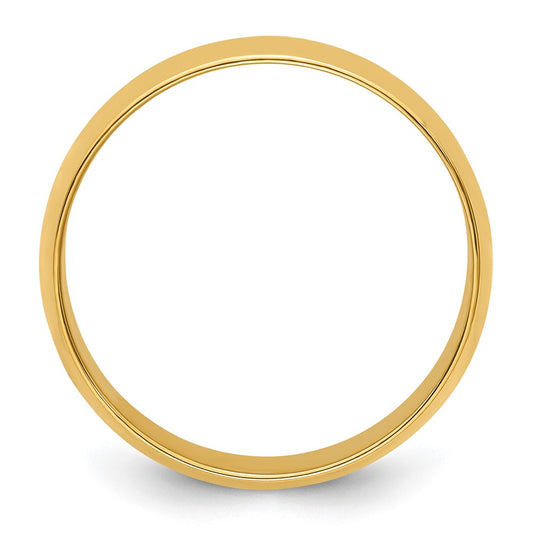 14k Yellow Gold 7mm Lightweight Half Round Wedding Band Size 11.5