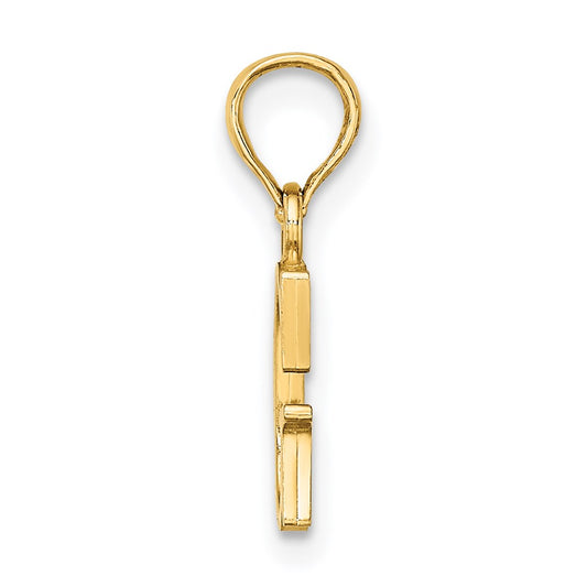14K Polished Block Letter G Initial Pendant