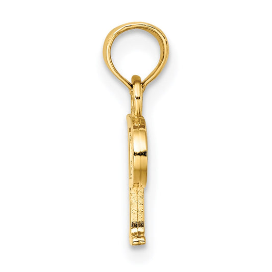 14K Polished Block Letter P Initial Pendant