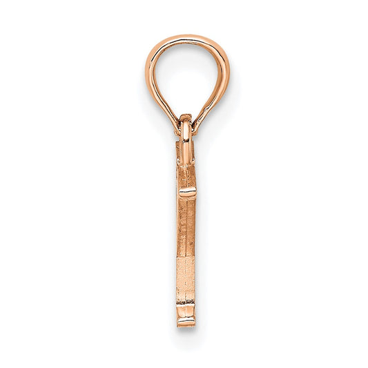 14K Rose Gold Polished Block Letter Y Initial Pendant