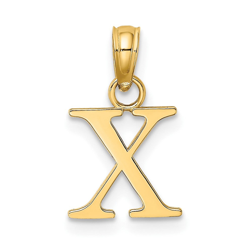 14K Polished Block Letter X Initial Pendant