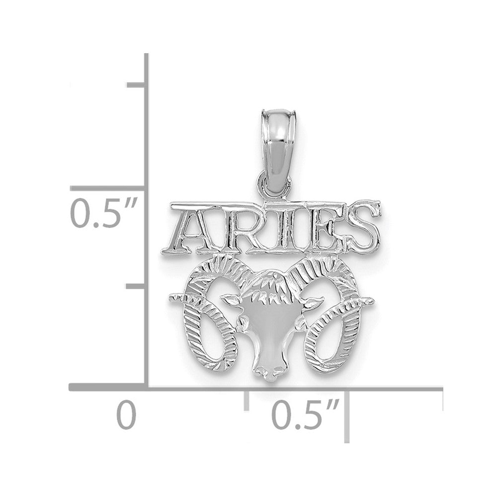 14k White Gold ARIES Zodiac Charm