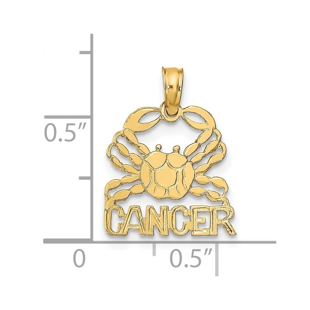 14K CANCER Zodiac Charm