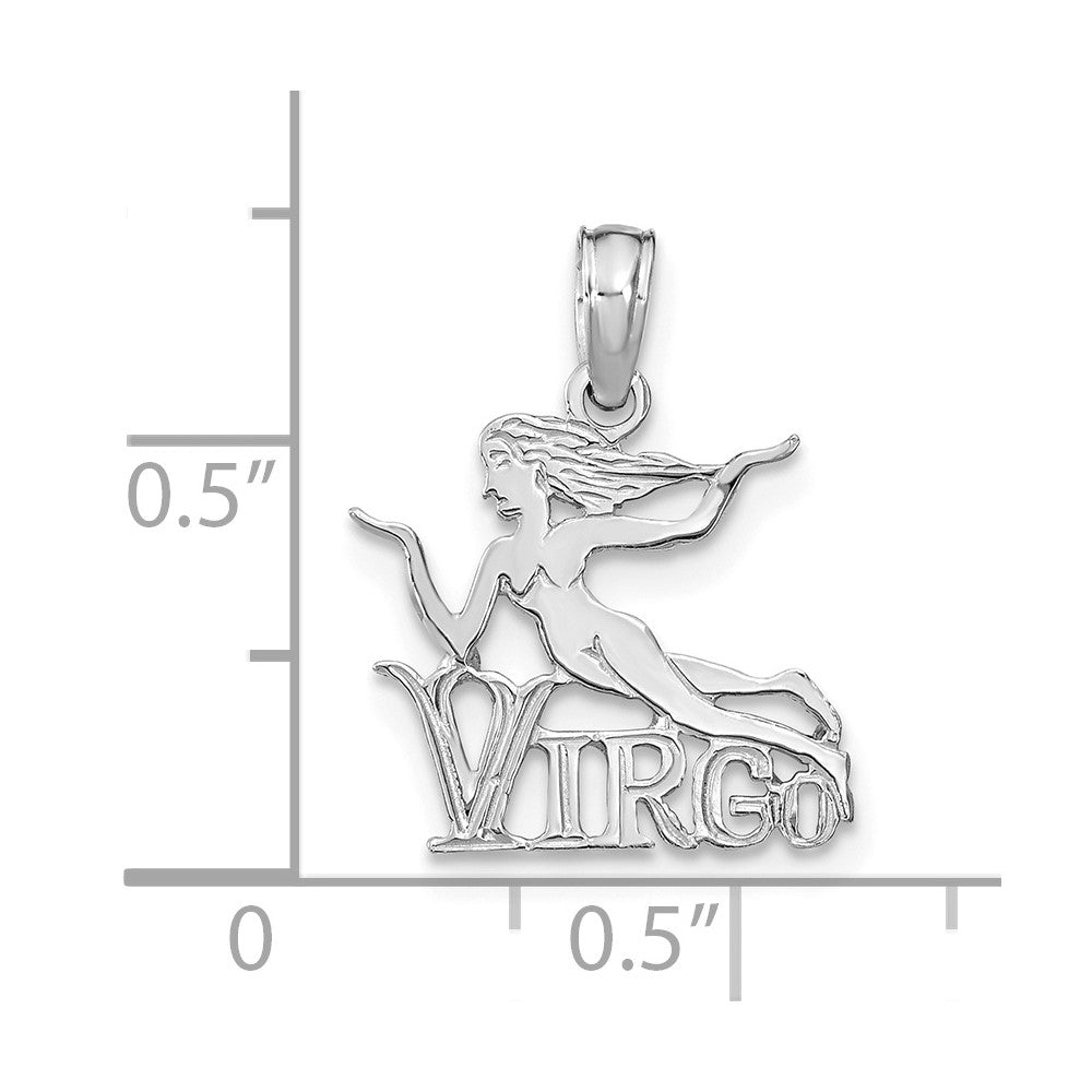 14k White Gold VIRGO Zodiac Charm