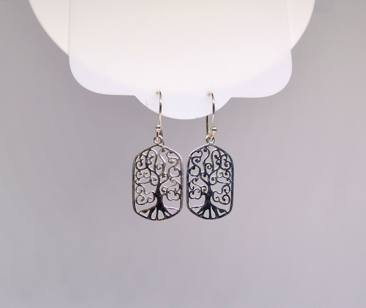 Filigree Tree of Life Drop Dangle Earrings