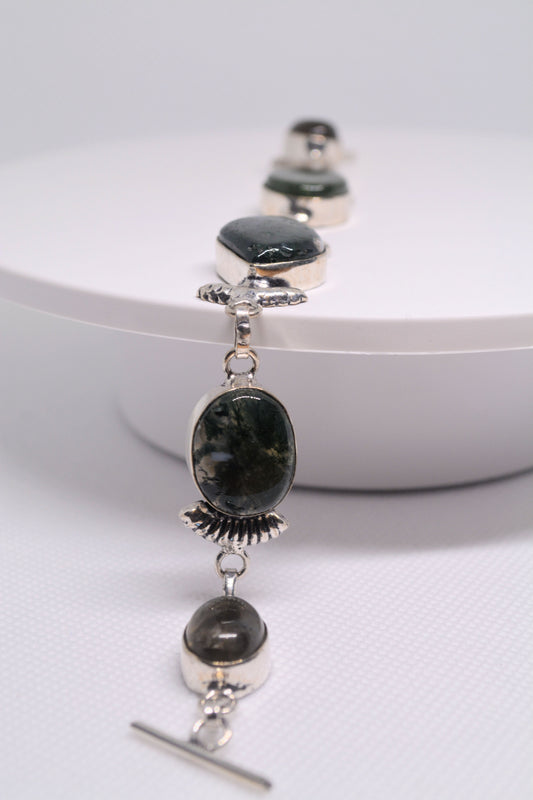 Gemstone and Silver Bracelet