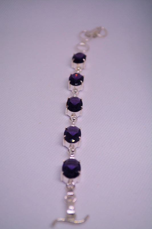 Amethyst and Sterling Silver Bracelet