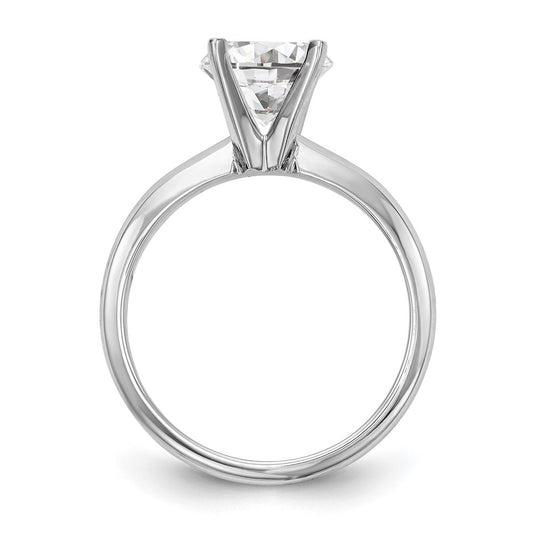 14k White Gold 1 carat Lightweight Knife Edge/Half-Round 4-Prong Round Solitaire Ring Mounting