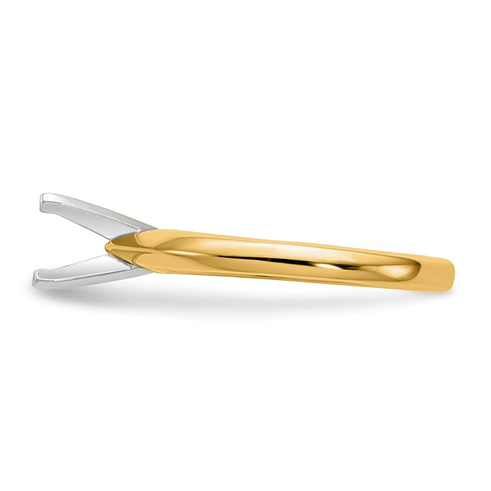 14k Two-Tone 1 carat Medium-Weight Knife Edge/Half-Round 4-Prong Round Solitaire Ring Mounting