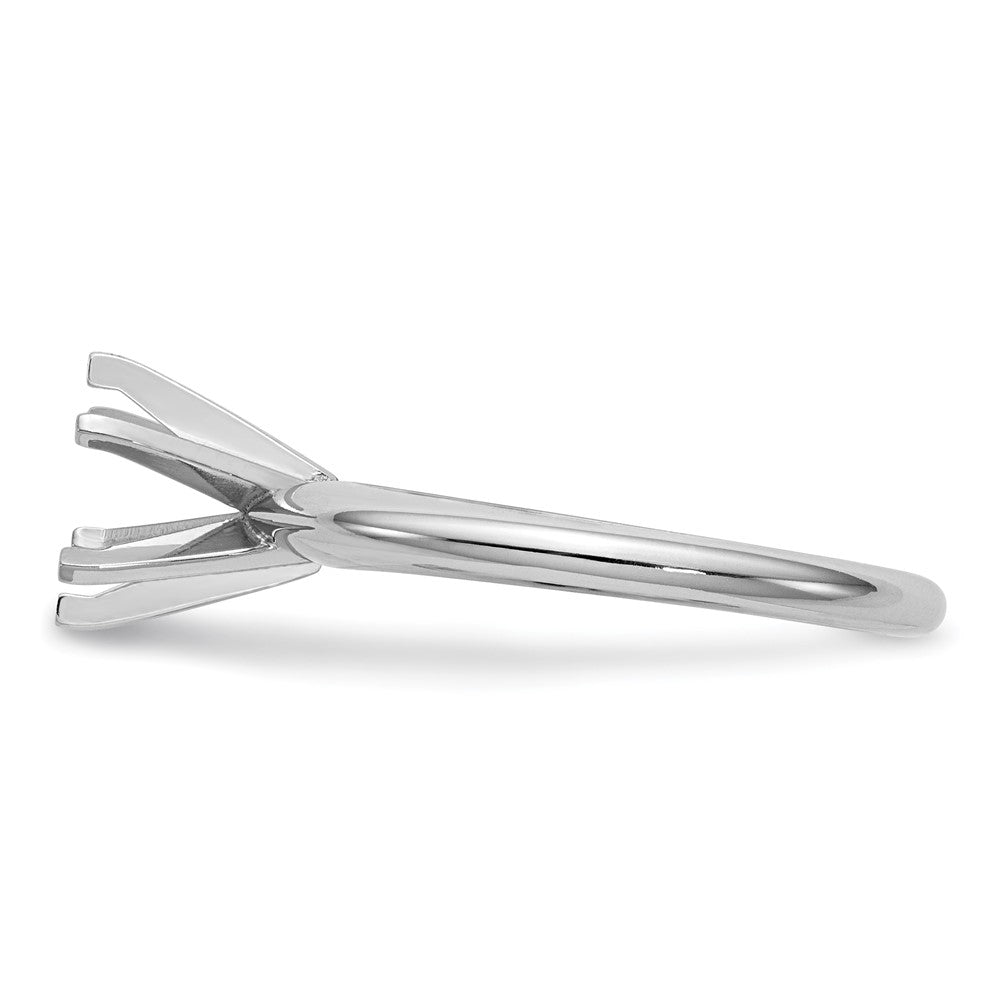 14k White Gold 3/4 carat Heavy-Weight Half-Round 6-Prong Round Solitaire Ring Mounting