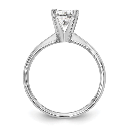 14k White Gold 3/4 carat Lightweight Comfort-Fit 4-Prong Round Solitaire Ring Mounting