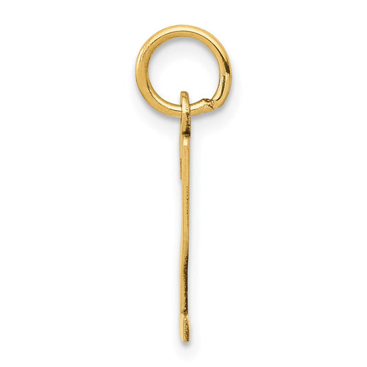 14k Small Elongated Number 2 Charm
