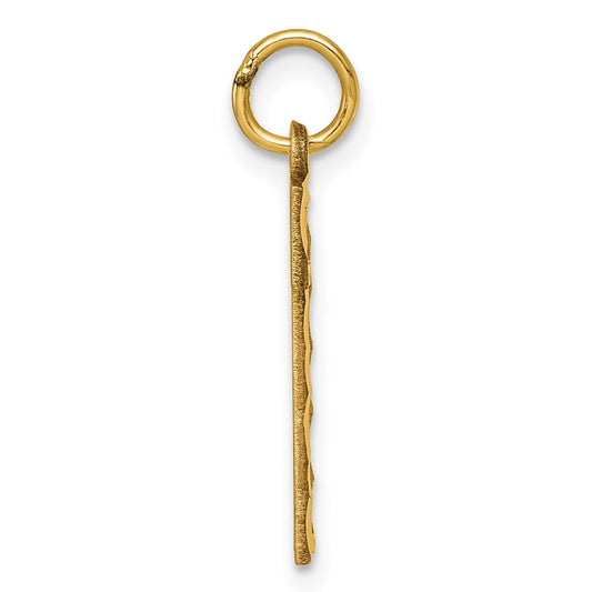14k Large Brushed Diamond-cut Number 1 Charm