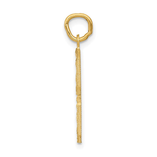 14k Large Brushed Diamond-cut Number 8 Charm