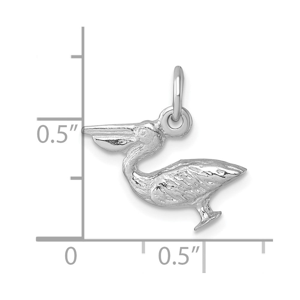 Sterling Silver Rhodium-plated Pelican Pendant