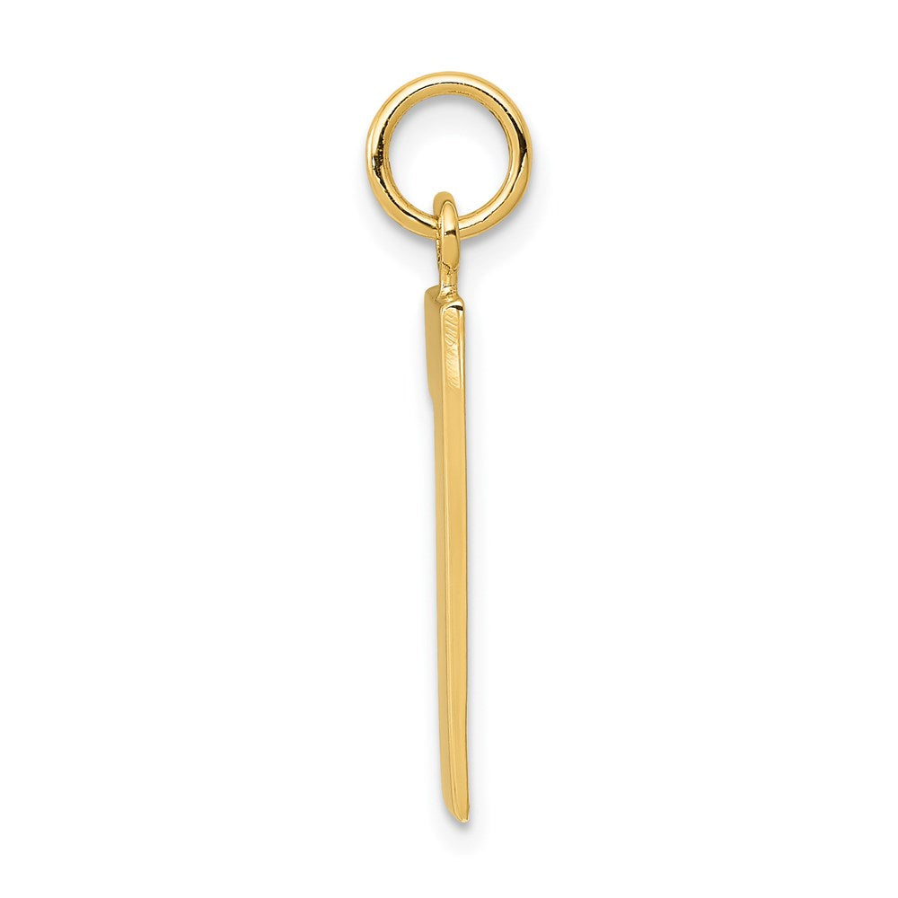 14k Large Polished Number 1 Charm