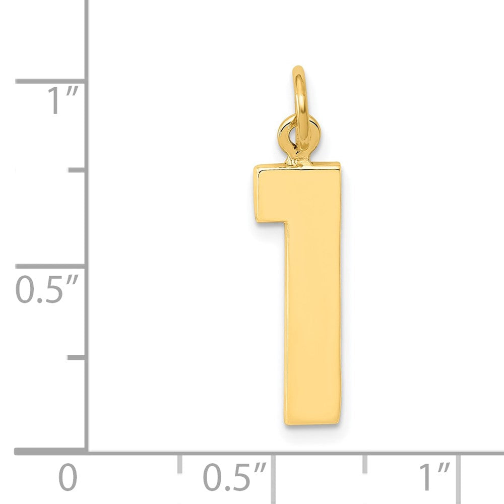 14k Large Polished Number 1 Charm