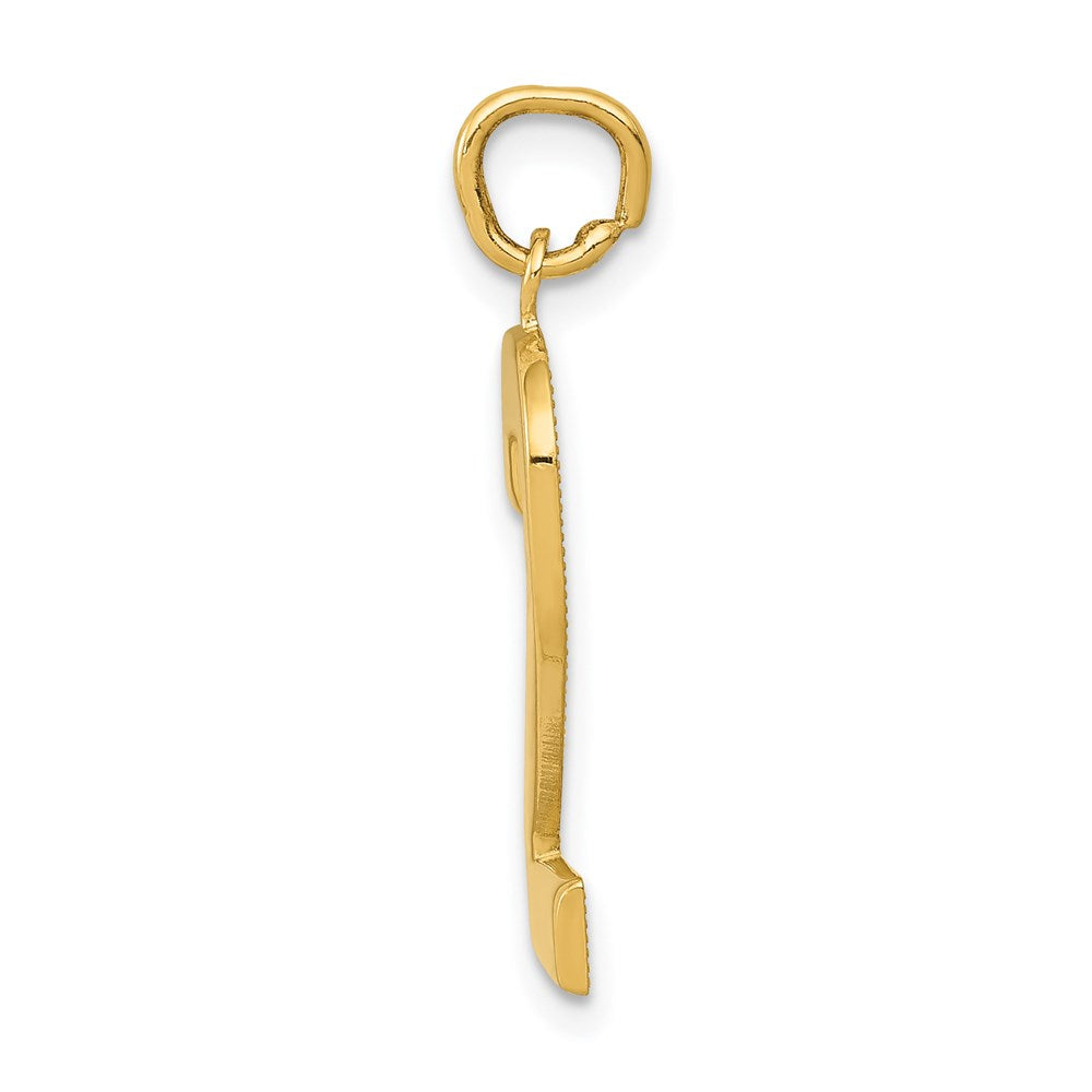 14k Large Polished Number 2 Charm