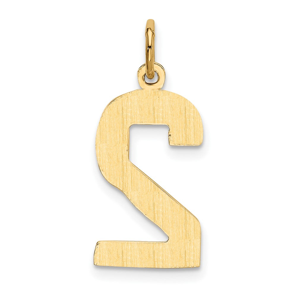 14k Large Polished Number 2 Charm