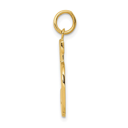 14k Large Polished Number 5 Charm