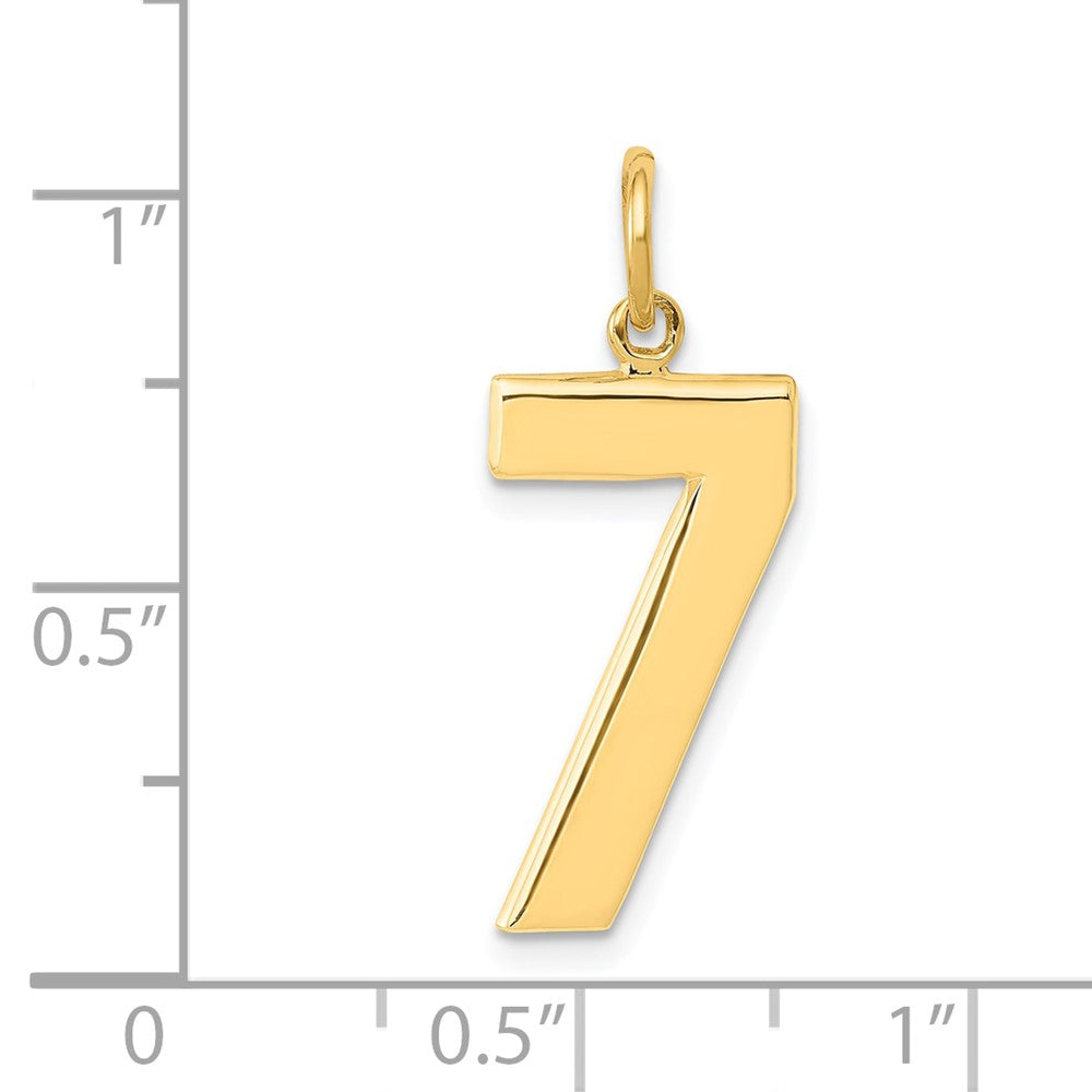 14k Large Polished Number 7 Charm