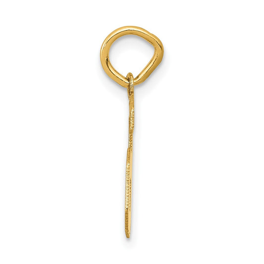 14k Small Satin Number 6 Charm