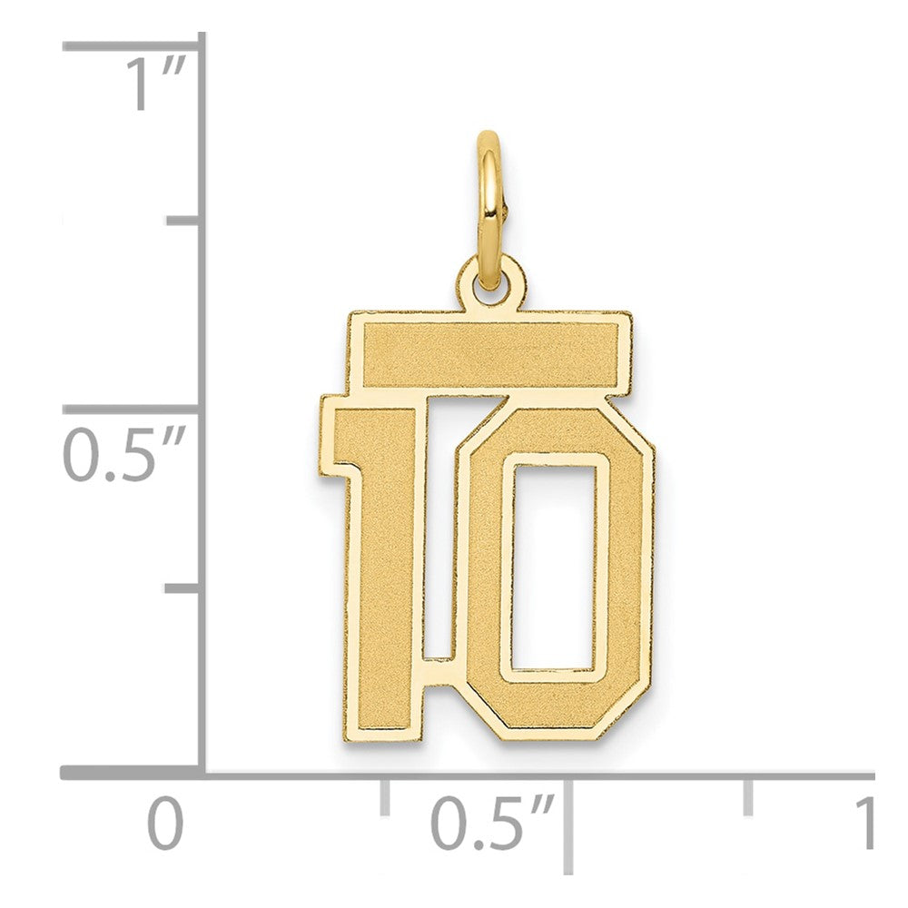 10k Small Satin Number 10 Charm