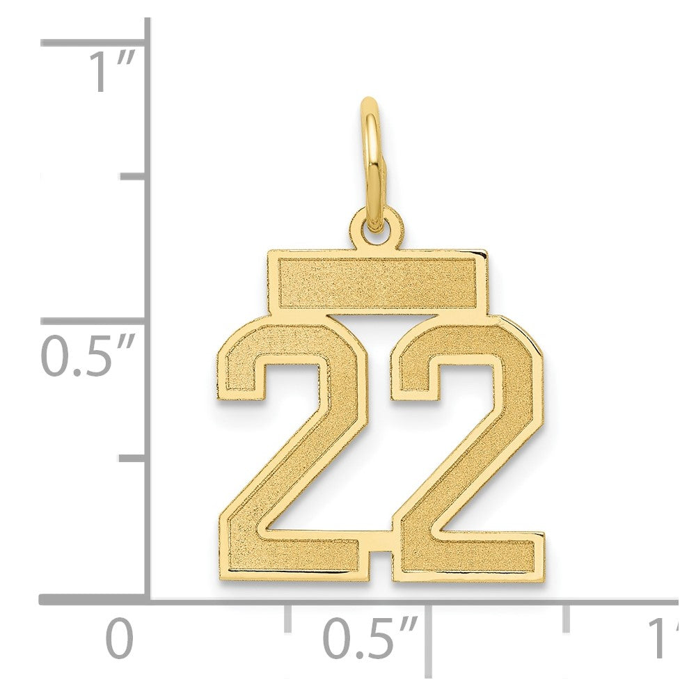 10k Small Satin Number 22 Charm
