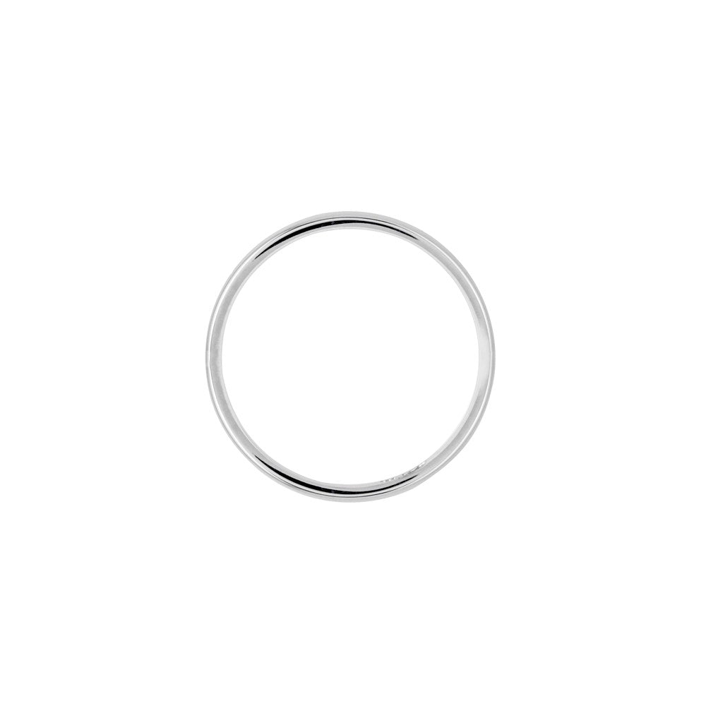14k White Gold 2.5mm Lightweight Half Round Wedding Band Size 5.5