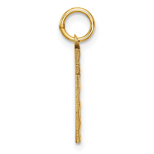 14k Medium Diamond-cut Number 1 Charm